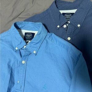 Charles Tyrwhitt Baby Blue & Navy Blue Large Dress Shirts w/Button Down Collar